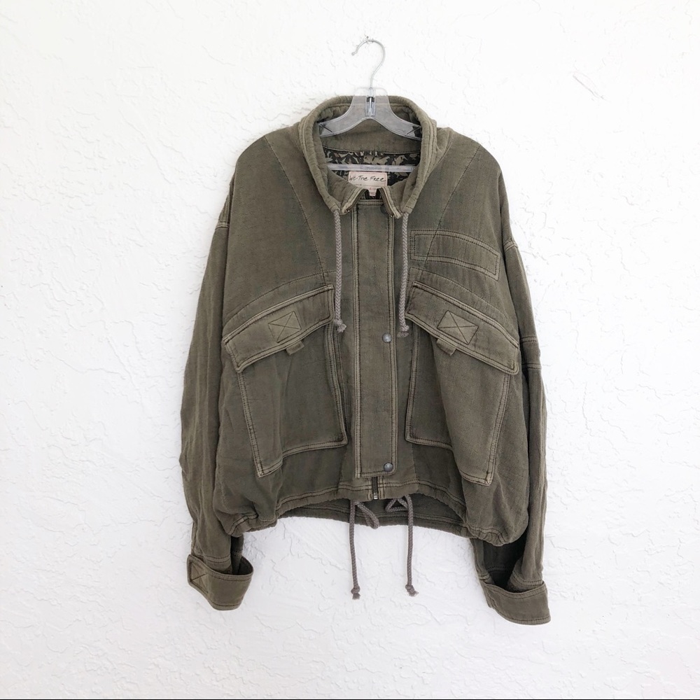 Free People Eyes On You Army Green Surplus Jacket - Picture 7 of 12
